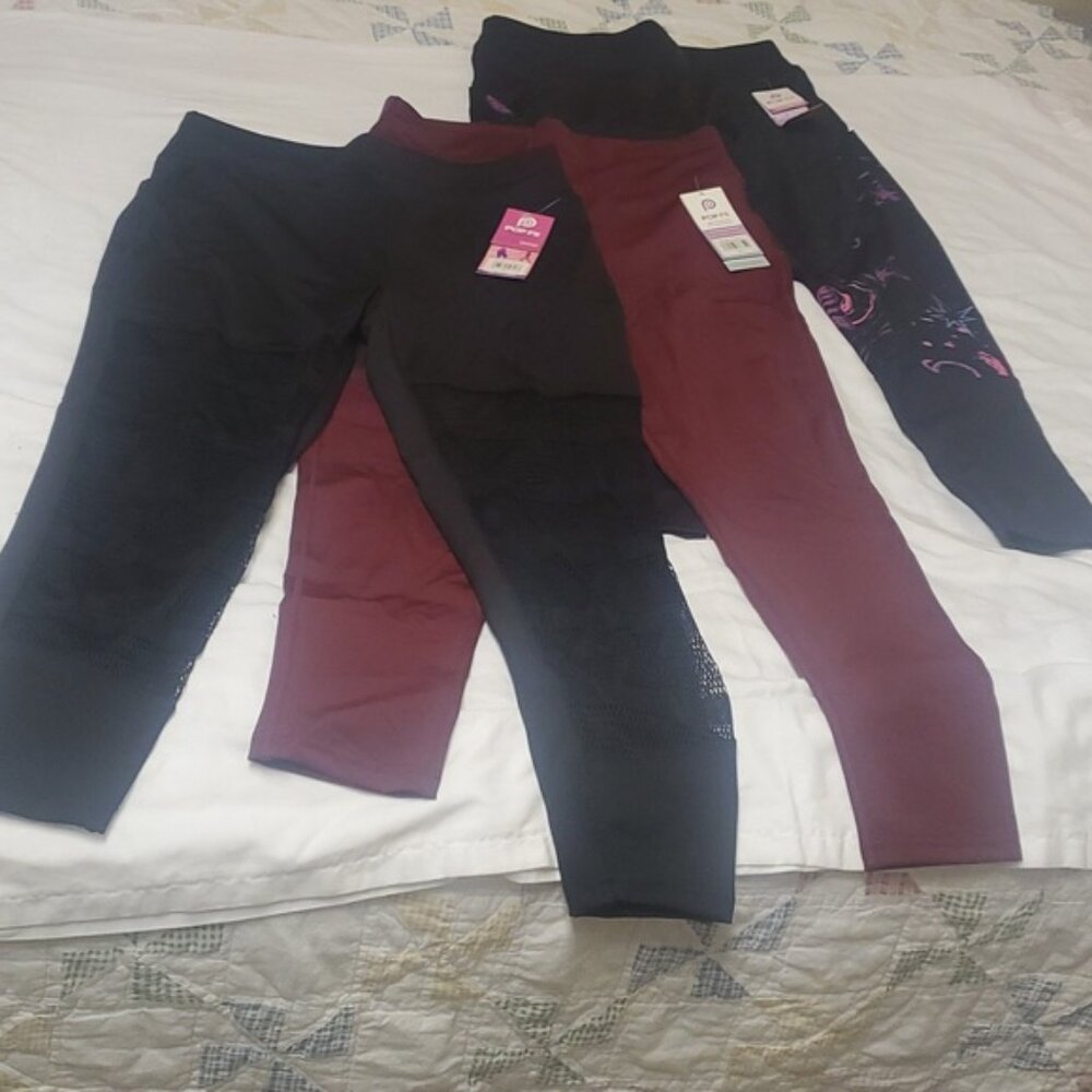 POP Fit 3-PACK Women's Leggings Set in Multicolor Size XL NWT